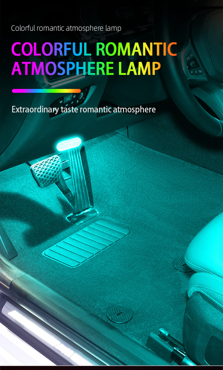 2023 New Atmosphere Car LED Touch Light USB Direct Charging 200MA Auto Interior Lamp Magic Stickers Ambient Bulb Mode Warning