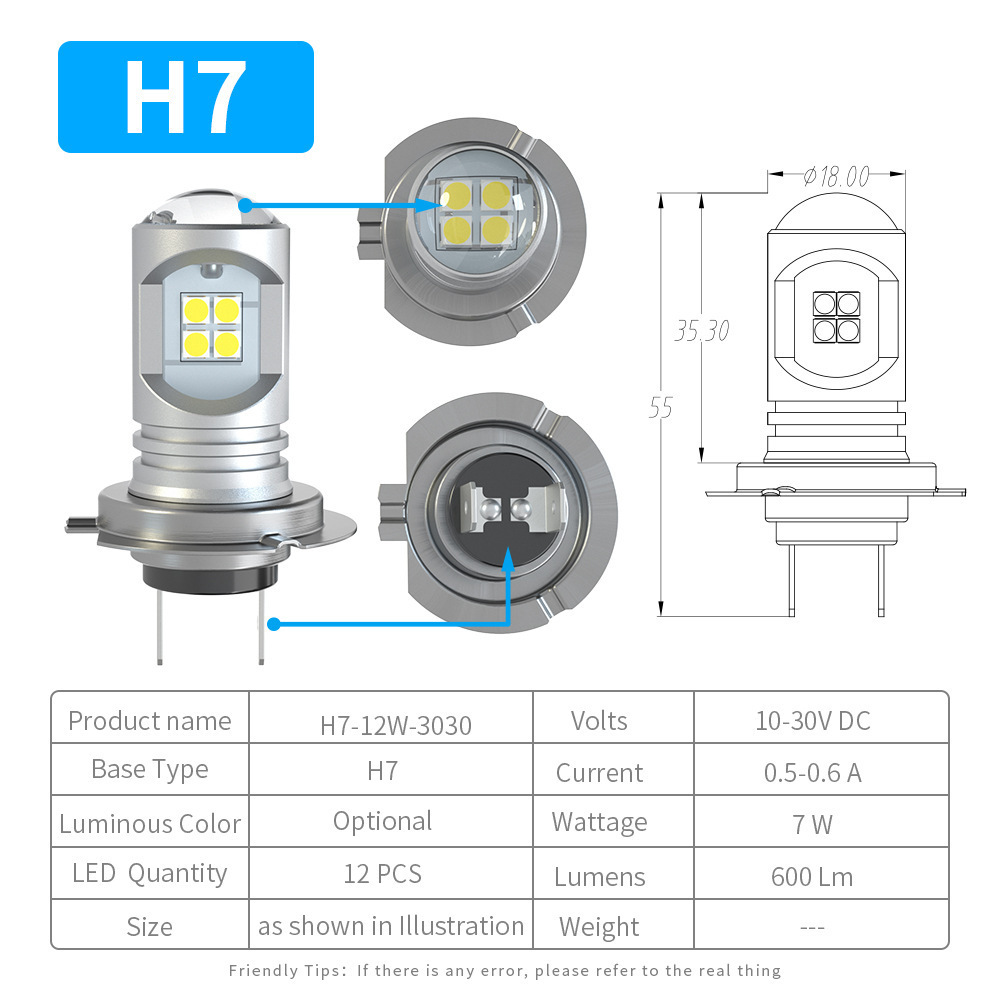 1156 P21W PY21W 7440 Led Car Bulb 3030-12smd Canbus 6000K White Amber Red 10-30V 2400LM Auto  Fog Lamp Reverse Brake Light