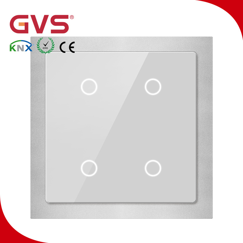 Promotion 1/2/3-Gang GVS EIB KNX 4 fold home automation smart intelligent push button-plastic/mental/glass in KNX Wall Switches