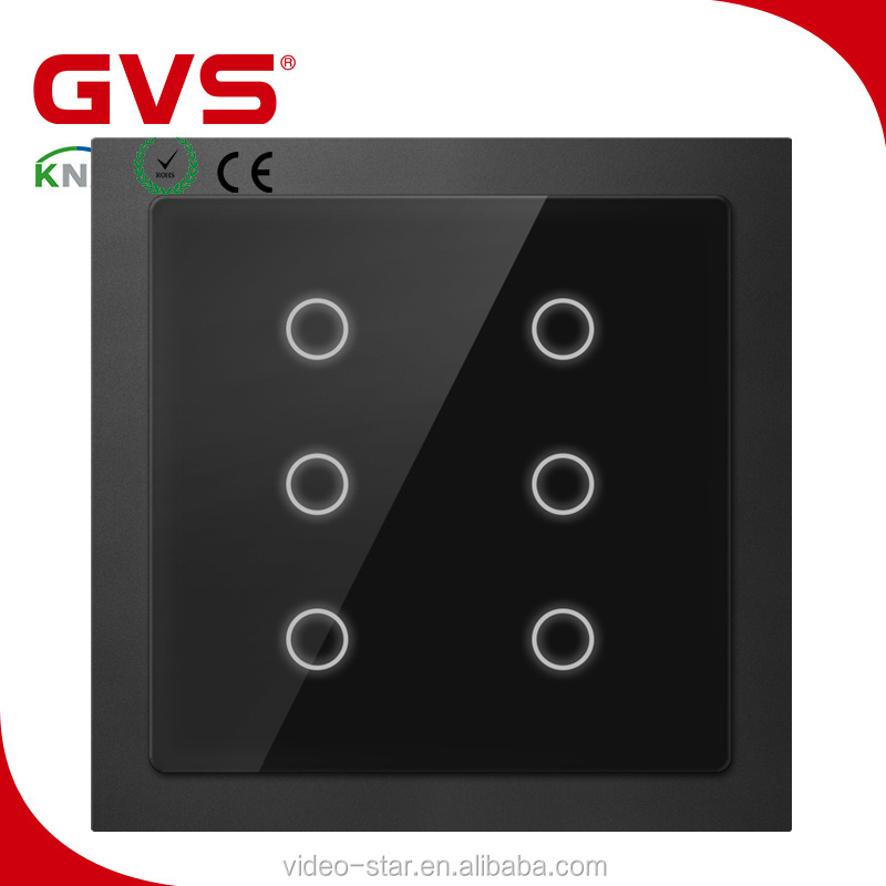 Promotion 1/2/3-Gang GVS EIB KNX 4 fold home automation smart intelligent push button-plastic/mental/glass in KNX Wall Switches