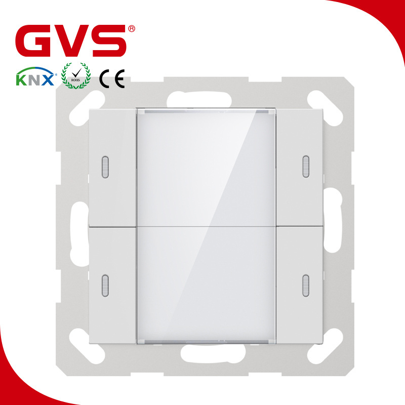 Professional Manufacturer KNX/EIB GVS K-bus 2/4/6/8 Buttons Light Shutter Smart Home Automation System KNX Switch 1/2/3/4 Gang