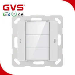 Promotion 1/2/3-Gang GVS EIB KNX 4 Fold Home Automation Smart Intelligent Push Button-Plastic/Mental/Glass in KNX Wall Switches