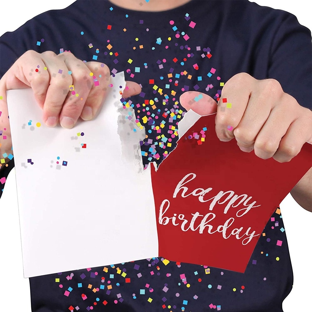 custom greeting card with music Glitter Bomb Surprised Birthday Prank Gift music Cards