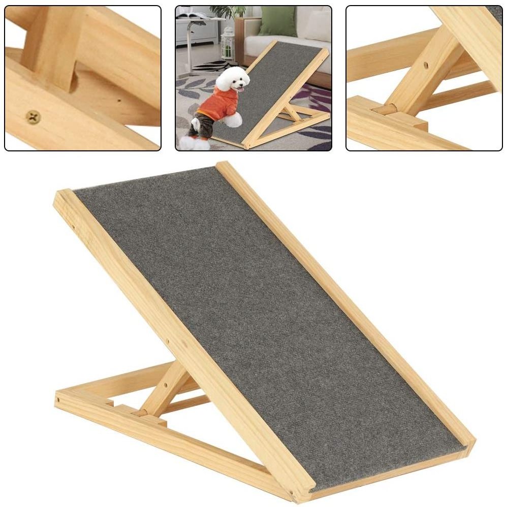 Outdoor Solid Wood Pet Stairs Dog Climbing Ladder Dog Steps for Car