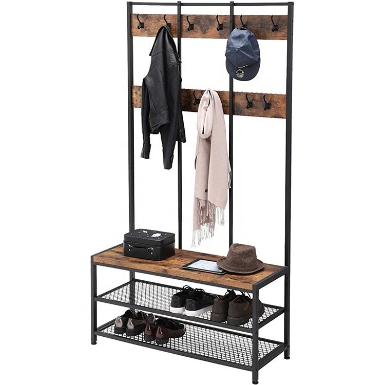 Clothes Hanger  Cart Coat Rack Double Pole Hanger Storage Clothing Drying Racks Standing Trolley Coat Rack