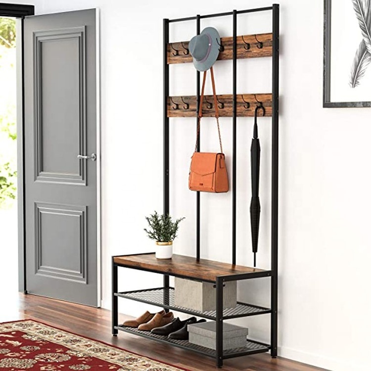 Clothes Hanger  Cart Coat Rack Double Pole Hanger Storage Clothing Drying Racks Standing Trolley Coat Rack