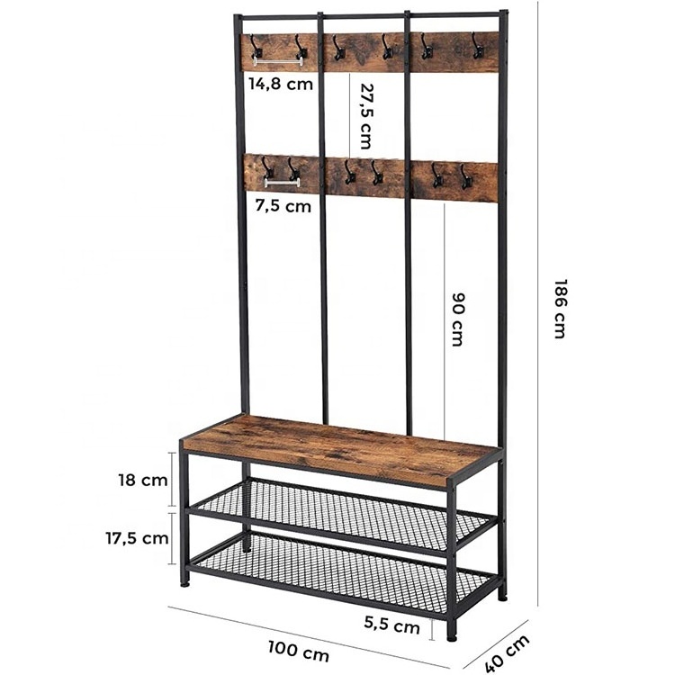 Clothes Hanger  Cart Coat Rack Double Pole Hanger Storage Clothing Drying Racks Standing Trolley Coat Rack