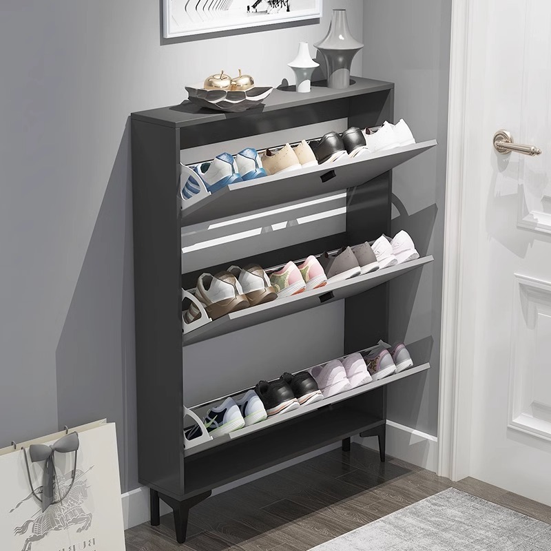 Hidden Stackable Shoe Storage Cabinet Two Door Shoe Cabinet Space Saving Shoe Rack Living Room Furniture