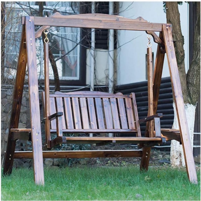 Supplies Balcony 3 Seater wood Adult Patio Garden Swing Chair Outdoor Furniture With Stand