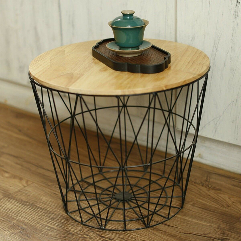 Sofa metal Wire Round Wood side coffee table basket fashion square round stainless steel aluminium coffee table