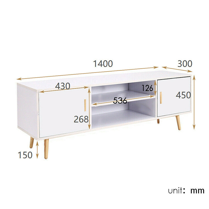 Custom MDF Living Room Furniture White Coffee Tables Modern TV Stands  Modern TV Cabinet Stand with Open Storage