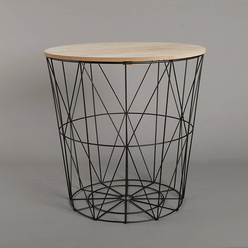 Sofa metal Wire Round Wood side coffee table basket fashion square round stainless steel aluminium coffee table