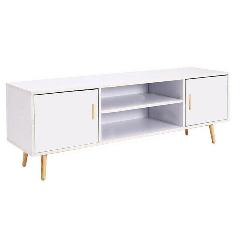 Custom MDF Living Room Furniture White Coffee Tables Modern TV Stands  Modern TV Cabinet Stand with Open Storage