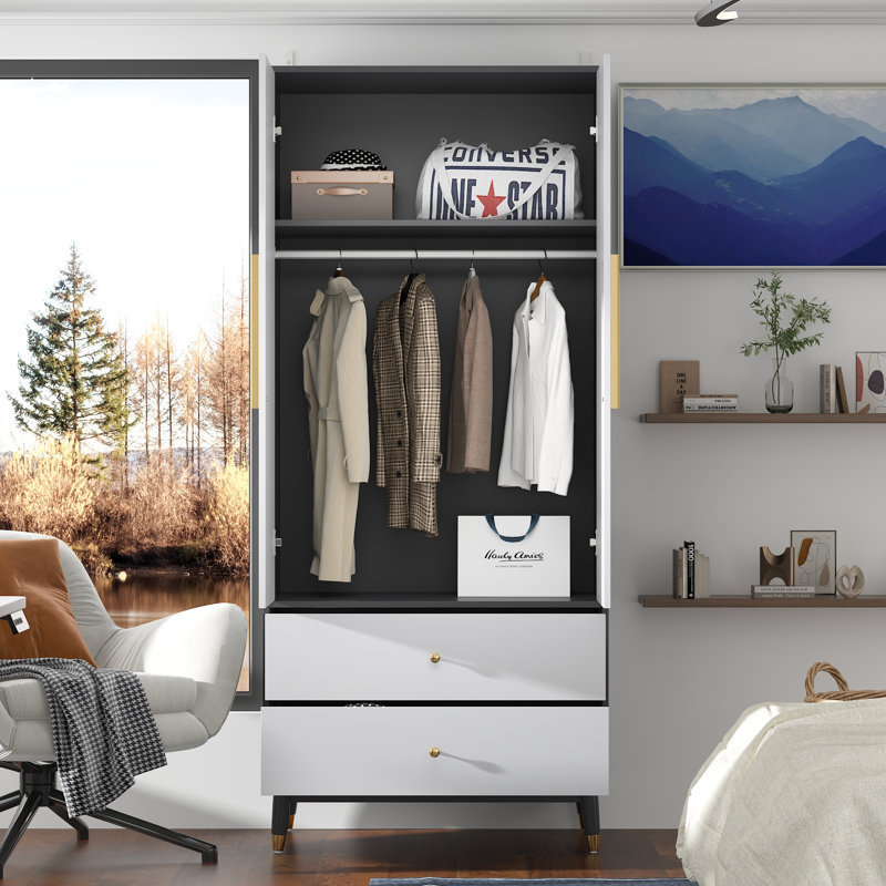 Clothes Cabinet Wardrobe Bedroom Furniture Closet Storage Wood Factory Wholesale Fashion Modern Home Furniture Wood Frame Wooden