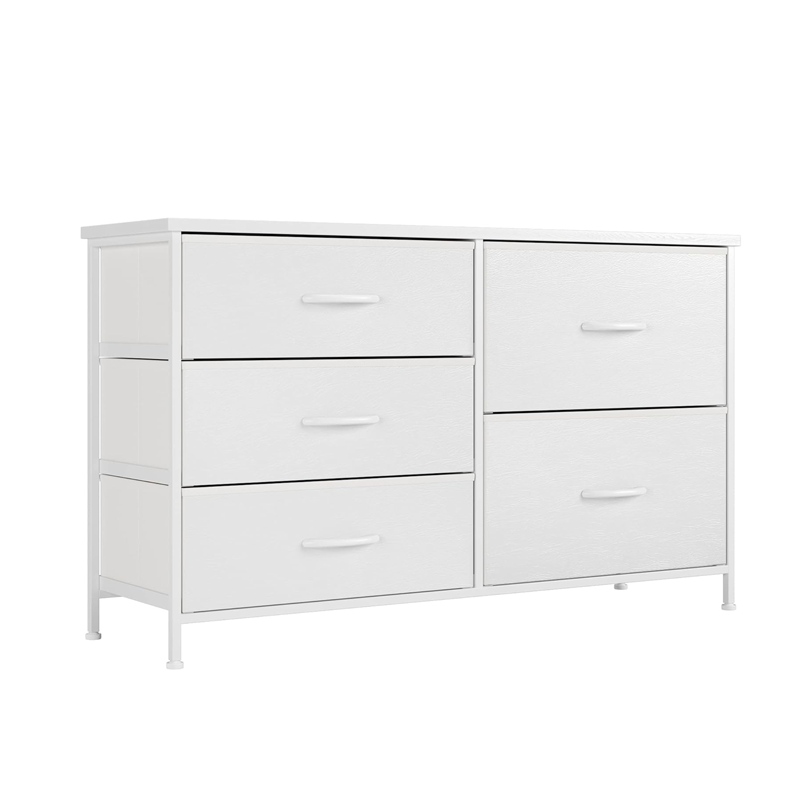 Modern white leather dresser 6 drawers chest storage tower for cloths bedroom furniture