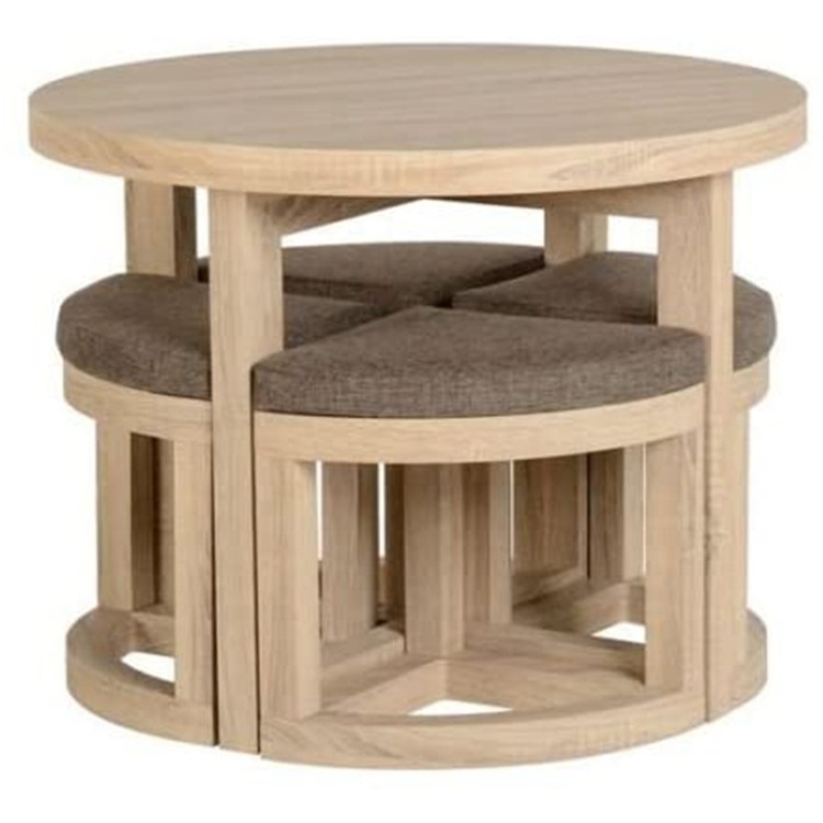 Modern Wooden Dinning Table  Set Dinning Room Furniture Round Dining Table With 4 Chairs