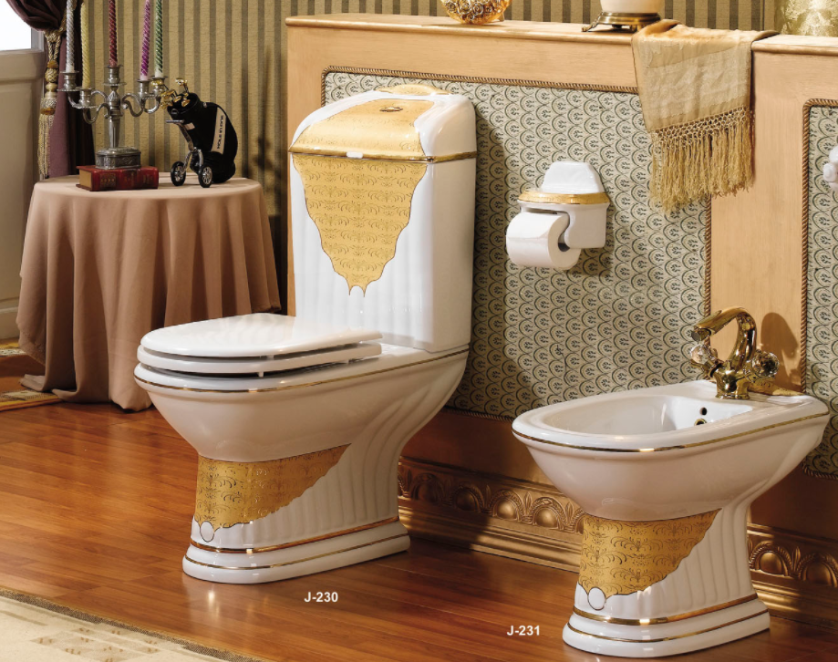 Vieany Brand J-230High Quality Sanitary Ware WC toilet With Ceramic Rimless Two Piece Hotel Toilet Set