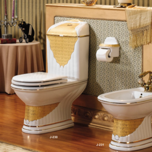 Vieany Brand J-230High Quality Sanitary Ware WC toilet With Ceramic Rimless Two Piece Hotel Toilet Set