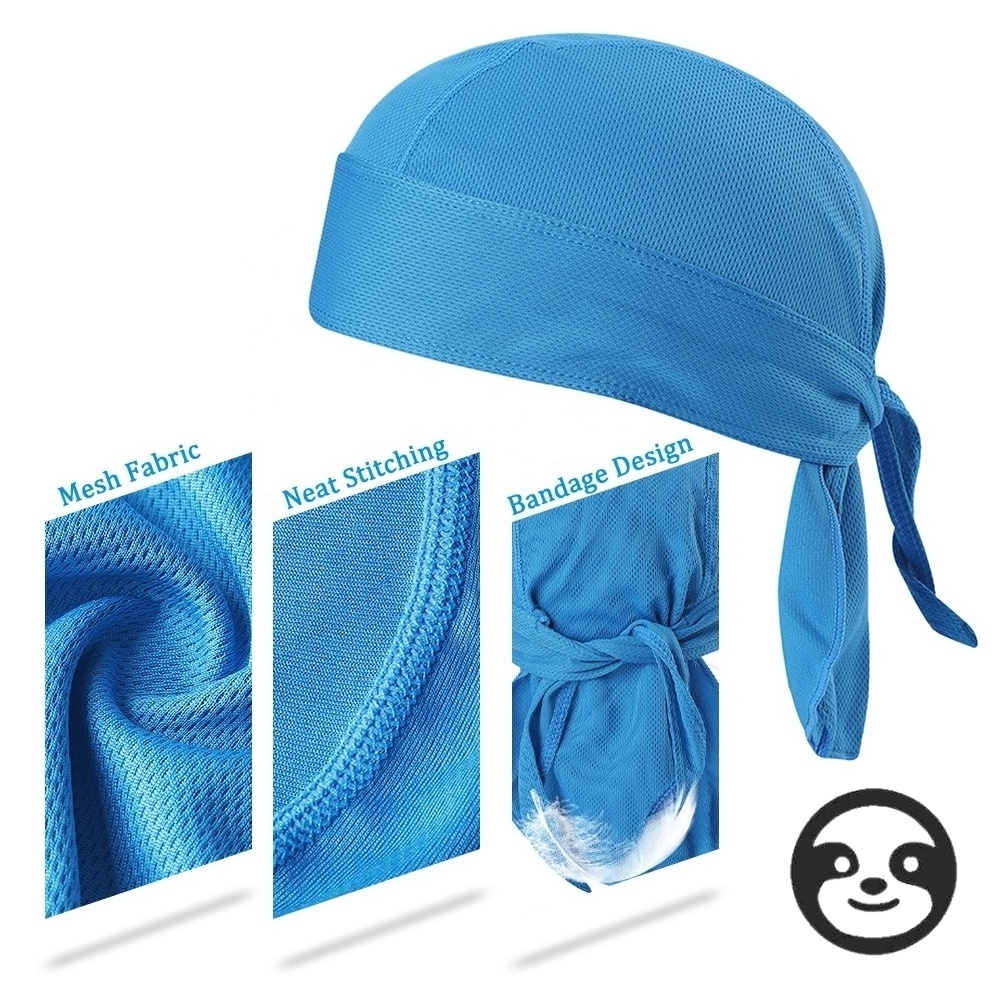 Sweat Wicking Head wrap scarf Pirate Cap Fishing Bandana Skull Cap Beanie Hat Patka Durag Adjustable Tie Strap