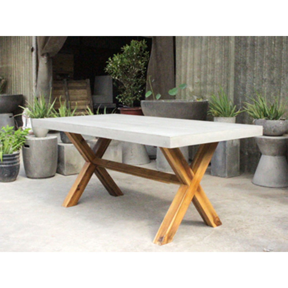 Competitive modern outdoor cement top dining tables and chairs custom round concrete dining tables from Vietnam