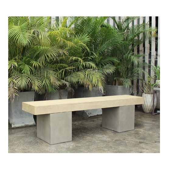 Custom Size Outdoor Solid Wood Patio Garden Patio Bench Seat For Public made in Vietnam