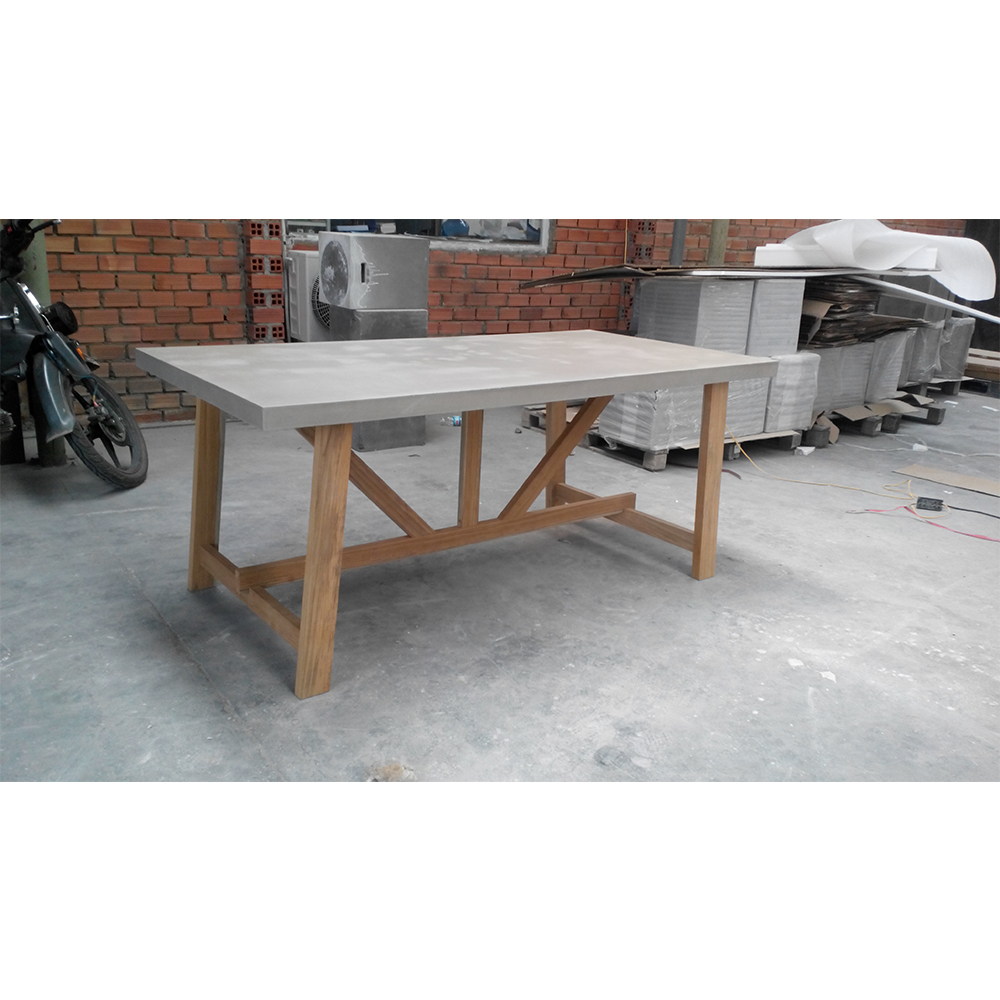 Competitive modern outdoor cement top dining tables and chairs custom round concrete dining tables from Vietnam