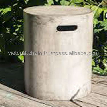 Wholesale Price 2024 Greenhouse Garden Planter Round Concrete Stool in Dark Grey Made in Vietnam