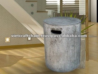 Wholesale Price 2024 Greenhouse Garden Planter Round Concrete Stool in Dark Grey Made in Vietnam