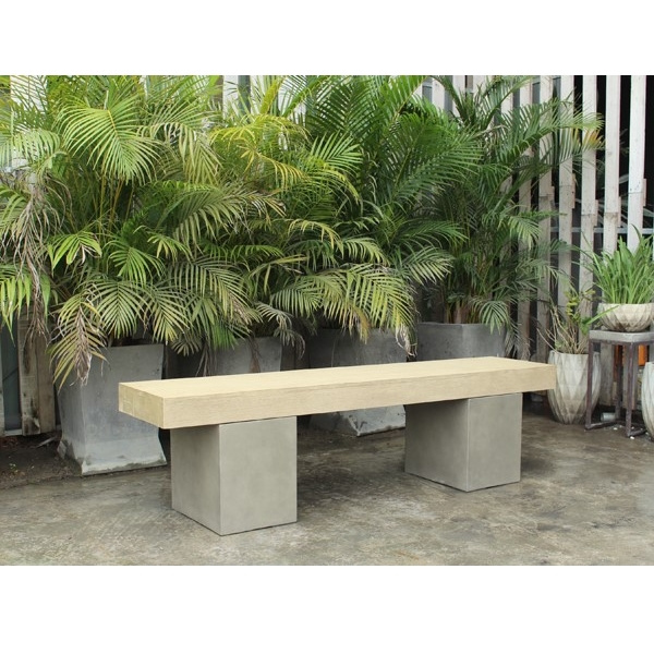 Custom Size Outdoor Solid Wood Patio Garden Patio Bench Seat For Public made in Vietnam