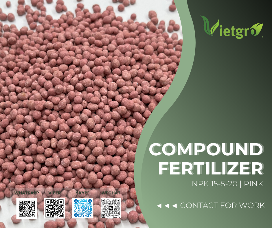 VIETGRO - Factory Price for NPK Compound Fertilizer 15 5 20 - Pink Granular