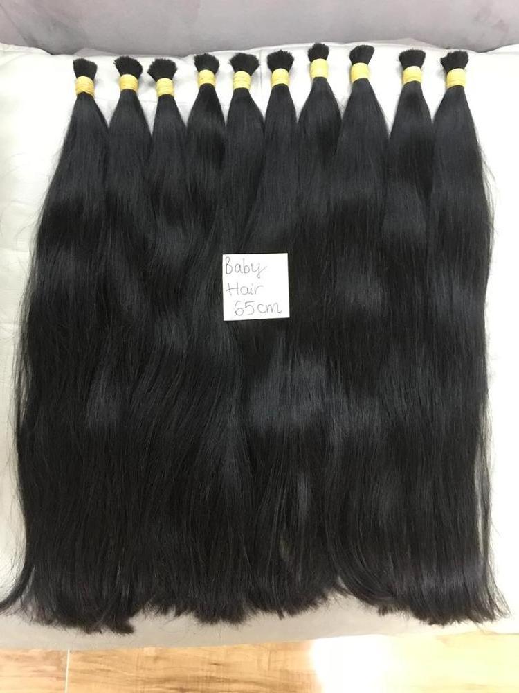 Thin hair baby hair raw material for bleaching and dyeing virgin natural human hair extension