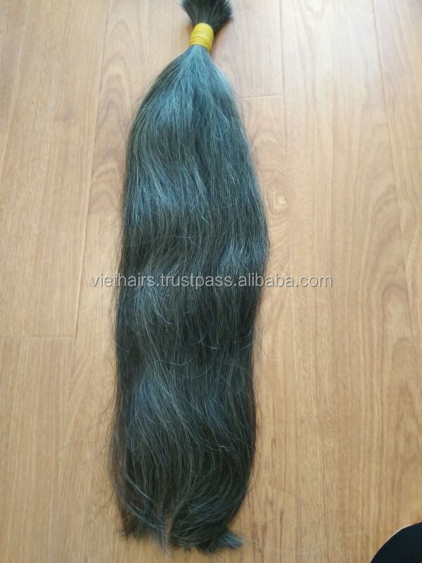 Grey Human Hair Extension For Braiding Brazilian Straight Hair