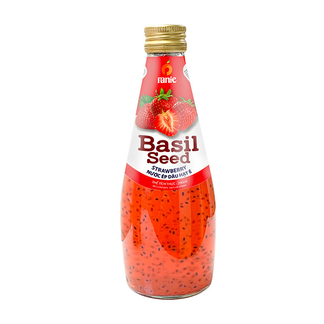 PAINE Brand 290ml Glass Bottle Brand Best Quality Strawberry Juice Basil Seed Drink OME Manufacturer In Vietnam