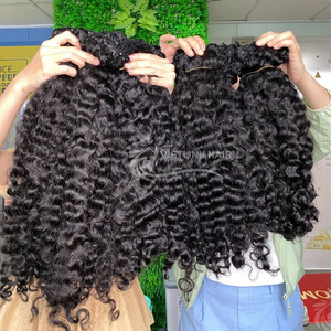 op Selling 100% Unprocessed Raw Burmese Curly Human Hair Curly Human Bundle Hair 12-32 inches From Vietlink Hair