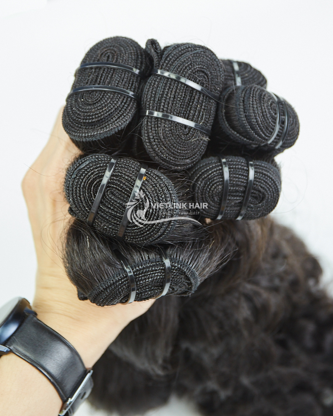 op Selling 100% Unprocessed Raw Burmese Curly Human Hair Curly Human Bundle Hair 12-32 inches From Vietlink Hair