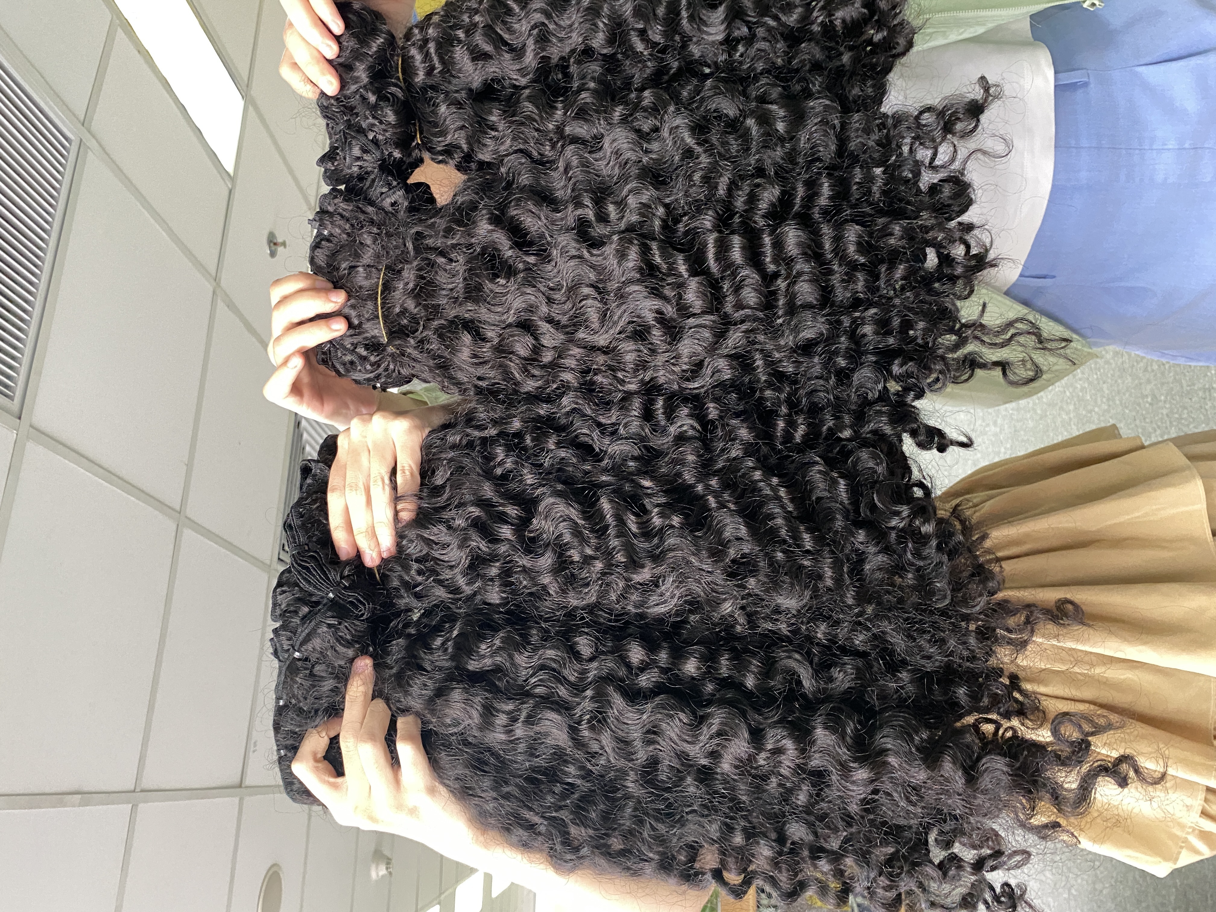 op Selling 100% Unprocessed Raw Burmese Curly Human Hair Curly Human Bundle Hair 12-32 inches From Vietlink Hair