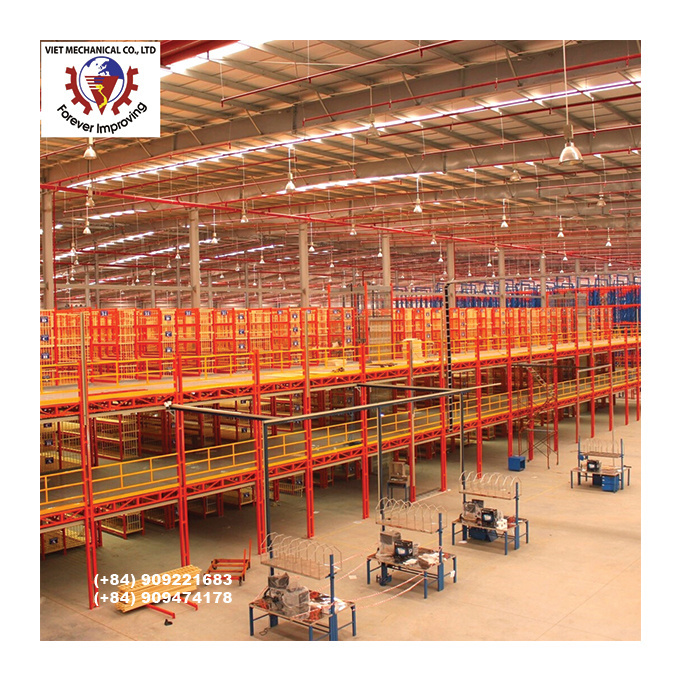 Customizable Warehouse Mezzanine Shelving 1000-4000mm Width 1500mm-6000mm Height Including Floor and Rack Shelf