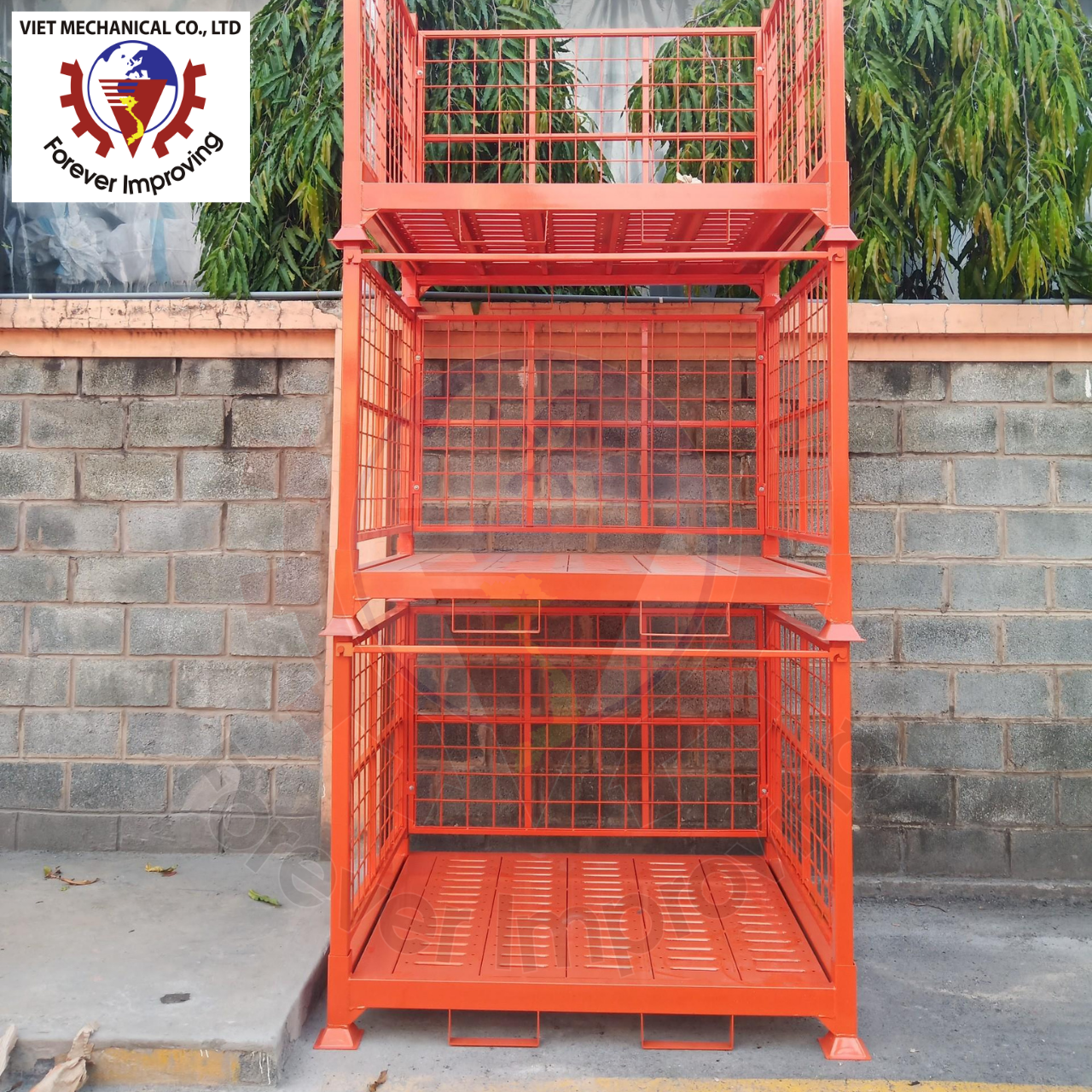 Heavy Foldable Wire Mesh Metal Pallet Folding Warehouse Lockable Storage Cages Wire Mesh Container