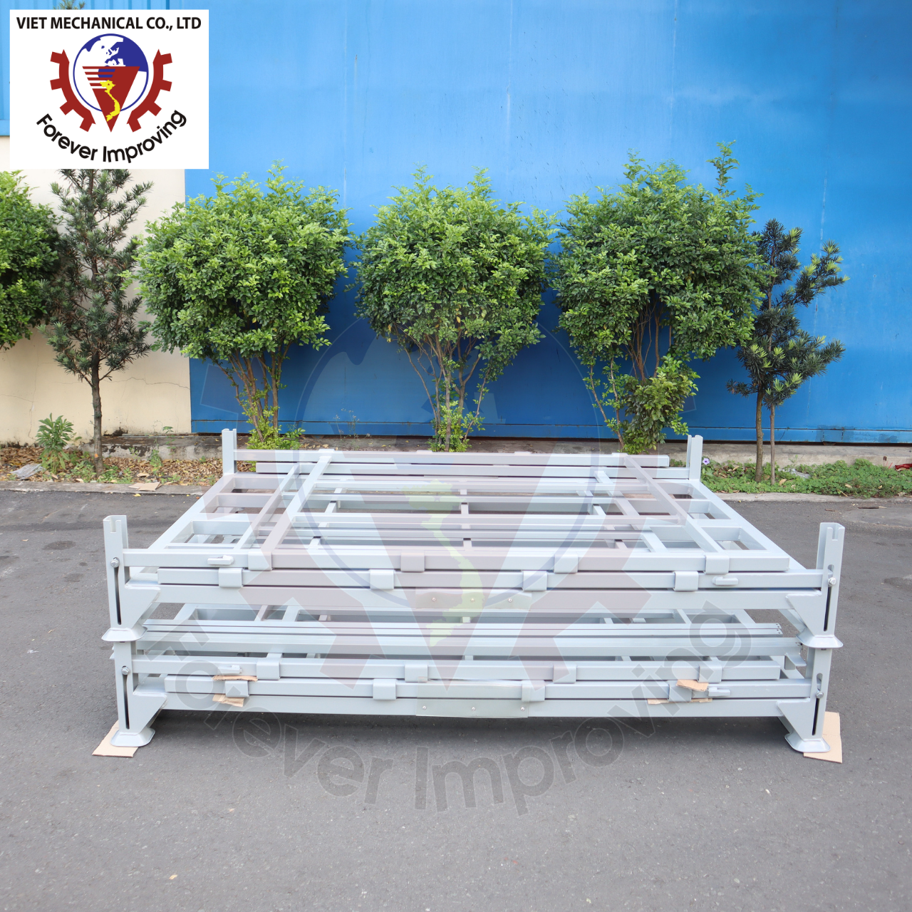 Best Price Large Capacity Pallet Foldable Metal Stillage Bins Box Warehouse Storage Cage Stacked From 2 To 5 Layers High