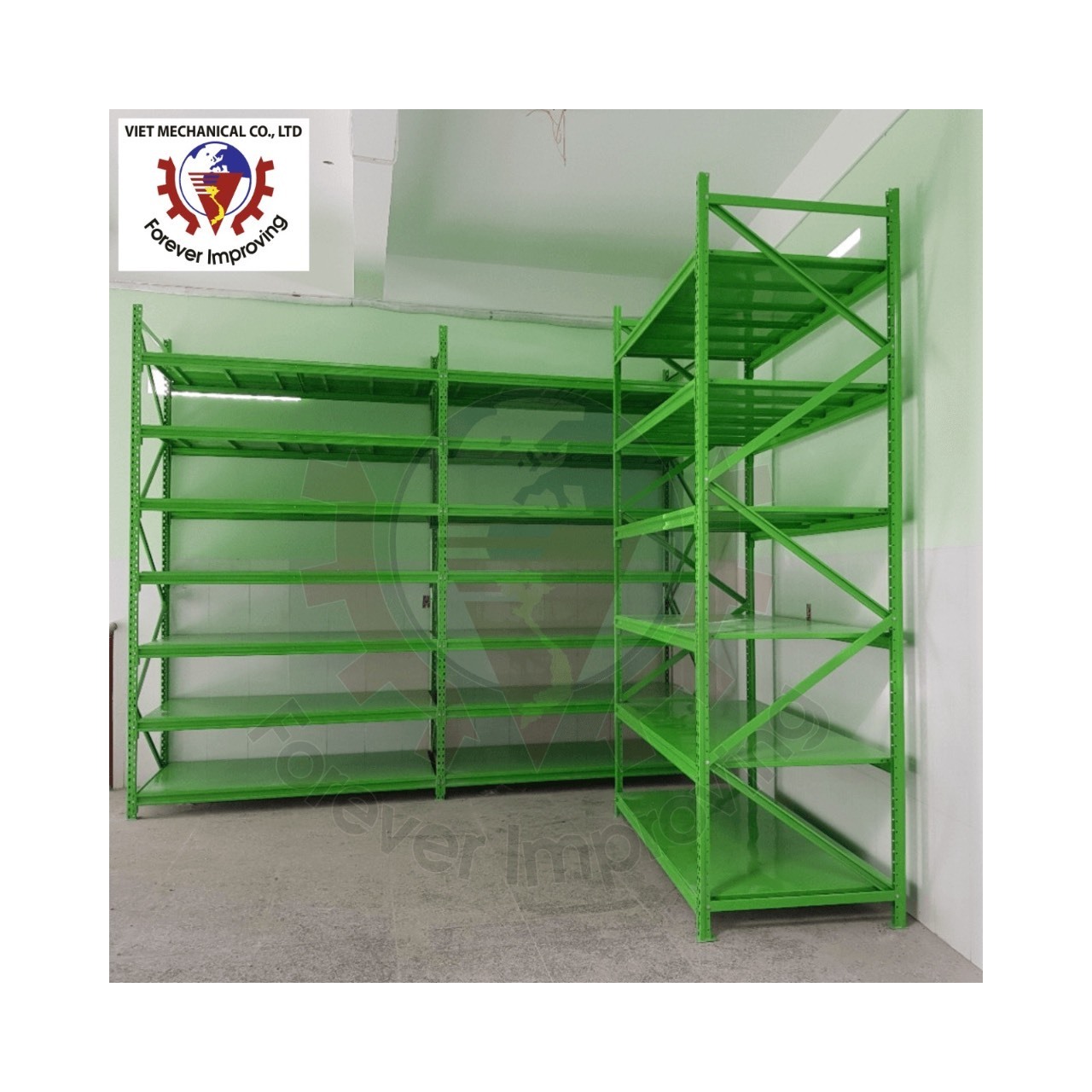 Vietnam Factory Stainless Steel Storage Shelves 5-Layer Long Span Rack System Medium Duty Garage & Warehouse Shelving Best Price