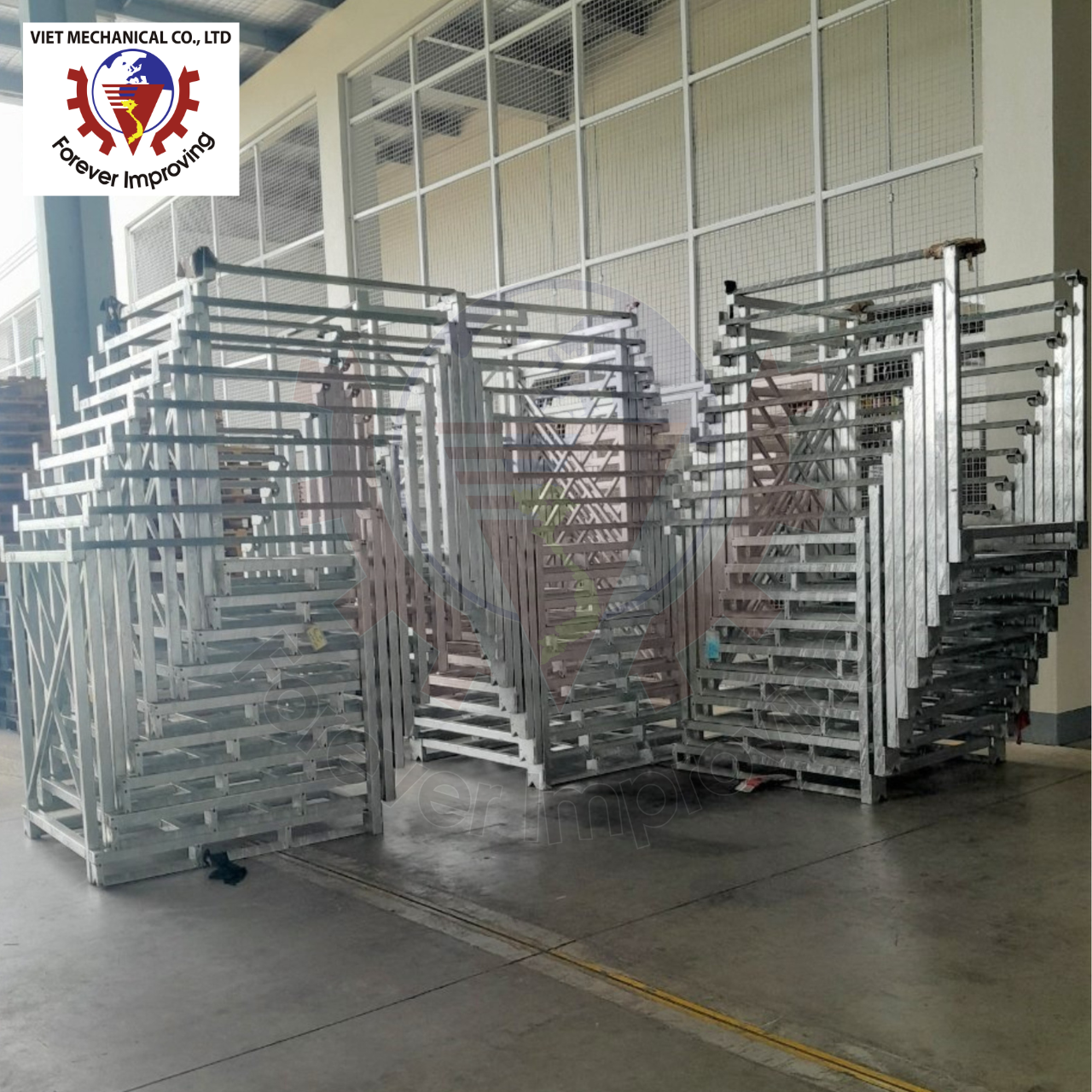 Affordable Price Heavy Duty Stackable Steel Pallet for Company Warehouse Tire Stack Racks from Vietnam