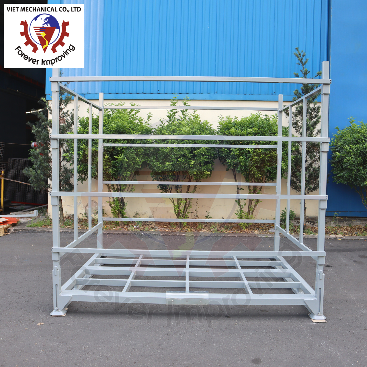 Best Price Large Capacity Pallet Foldable Metal Stillage Bins Box Warehouse Storage Cage Stacked From 2 To 5 Layers High