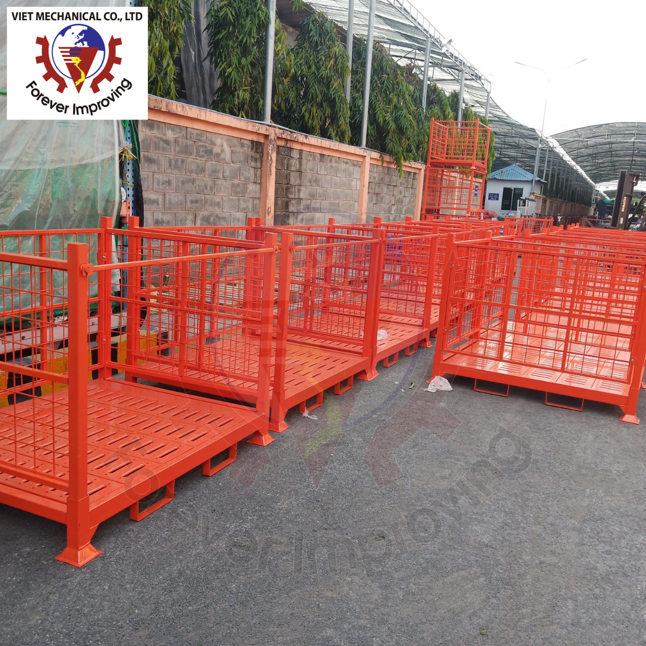 Heavy Foldable Wire Mesh Metal Pallet Folding Warehouse Lockable Storage Cages Wire Mesh Container