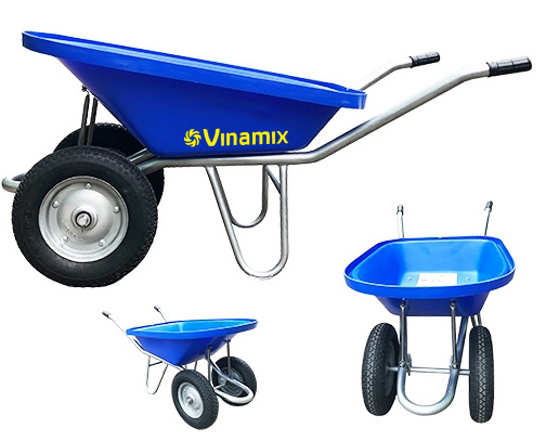 PLASTIC WHEELBARROW  BUILDING CONSTRUCTION HEAVY DUTY 90L  GALVANIZED PLASTIC TRAY  TIRE SINGLE WHEELBARROW