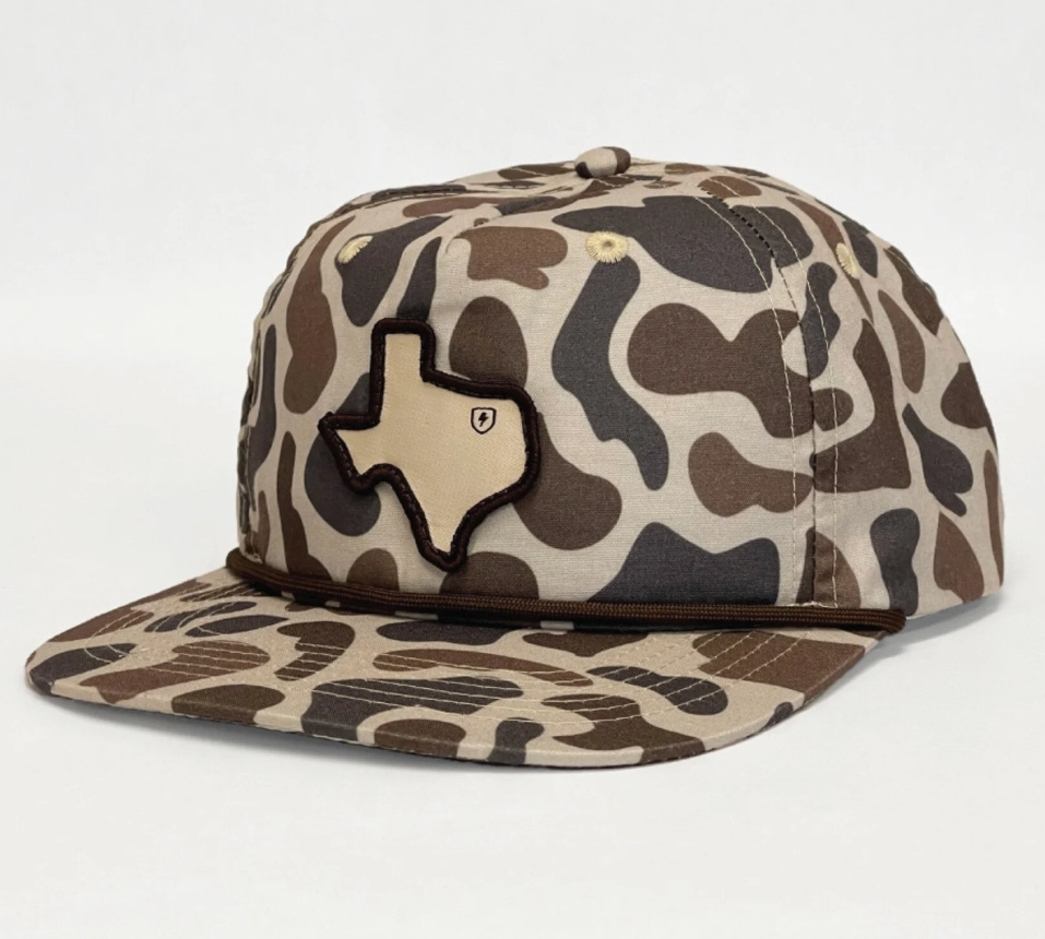 Custom Texas Snapback Cap Embroidery Logo Camo Baseball Hats with Rope Promotional Camouflage Design Vietnam Factory