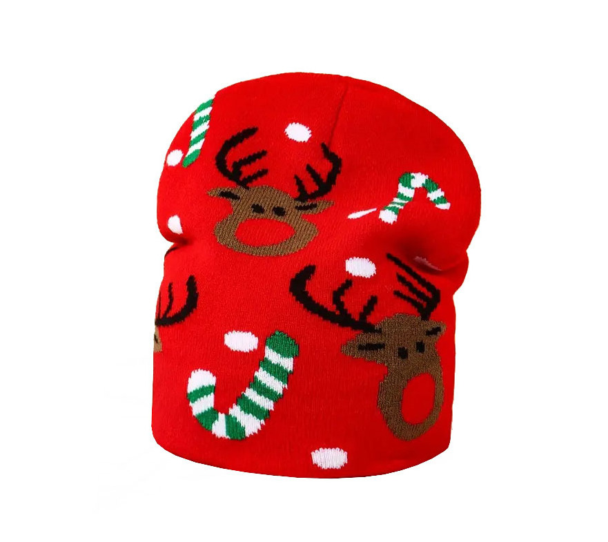 Cute Cartoon Christmas Beanie Merry Christmas Reindeer Jacquard Wholesale Beanie Coldproof Beanies For Man Women Family Gifts