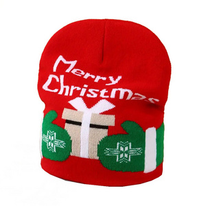 Cute Cartoon Christmas Beanie Merry Christmas Reindeer Jacquard Wholesale Beanie Coldproof Beanies For Man Women Family Gifts