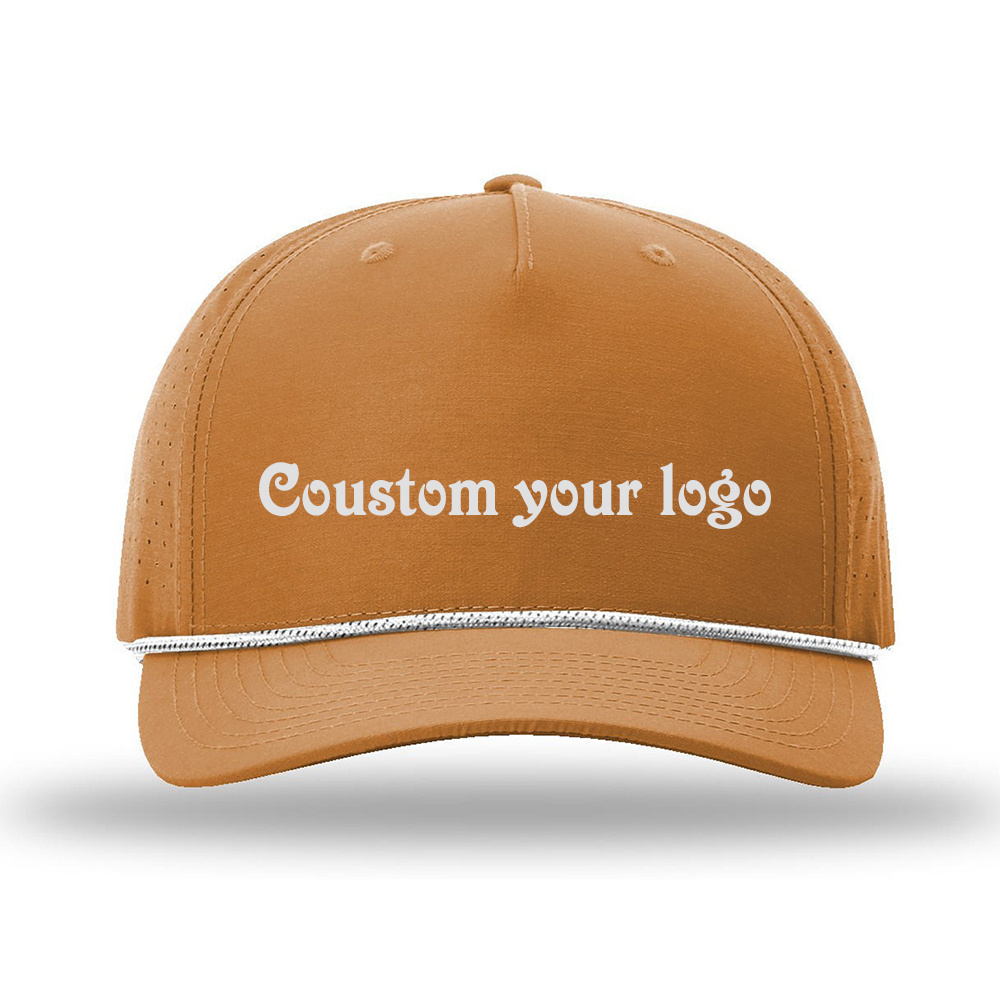 3D Custom Embroidered Richardson 355 Performance Rope Cap Laser Cut Mesh Back Trucker Cap LOGO custom promotional Caps with Rope