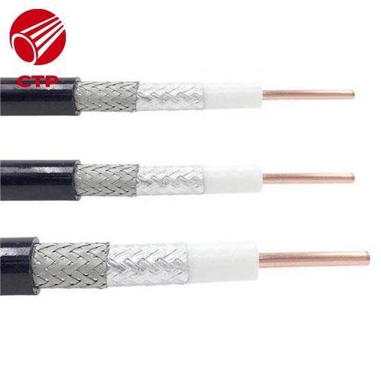 Quad Four Shielded Low Loss Coaxial Cable with Al Foil Shield Al CCA BC TC Braiding Rg11 RF Cables 100m