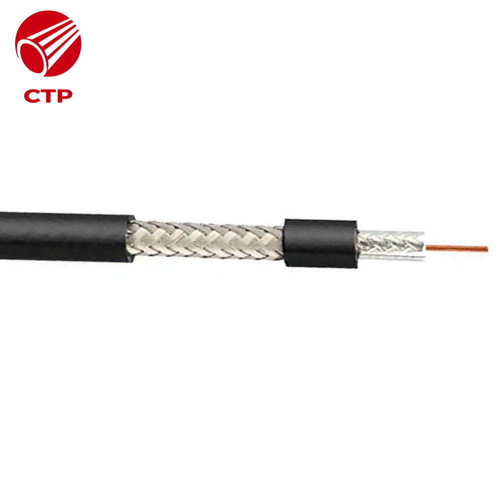 Quad Four Shielded Low Loss Coaxial Cable with Al Foil Shield Al CCA BC TC Braiding Rg11 RF Cables 100m